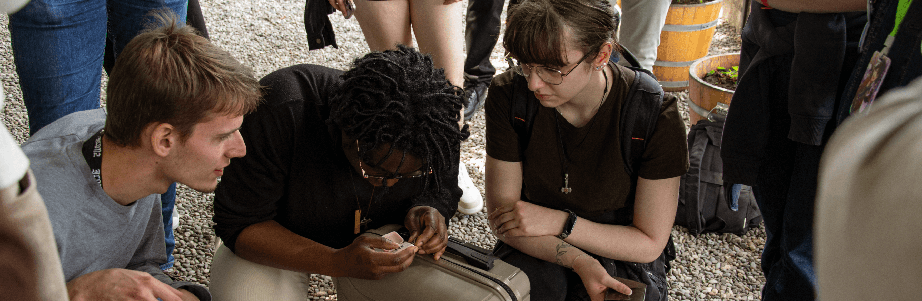 Students at the Eucor treasure hunt
