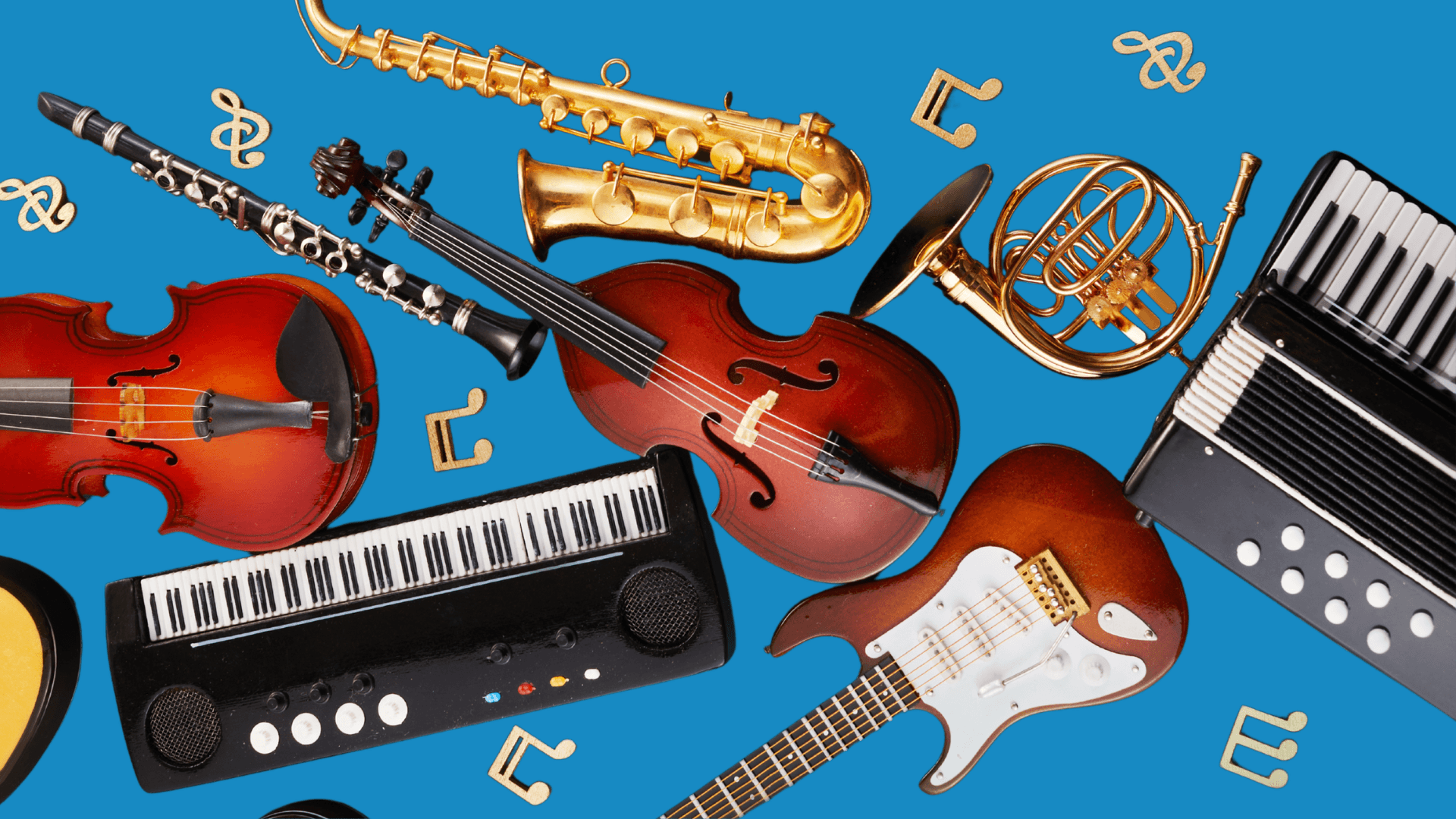 Verschiedene Musikinstrumente