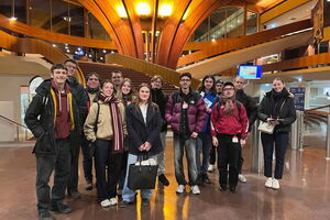 Students visit the Palais de l'Europe in Strasbourg